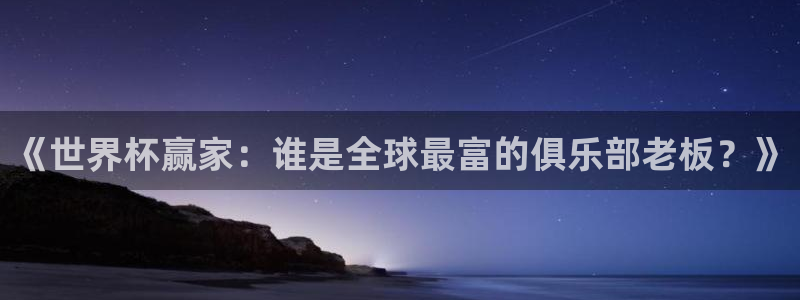 世界杯比赛：《世界杯赢家：谁是全球最富的俱乐部老板？》